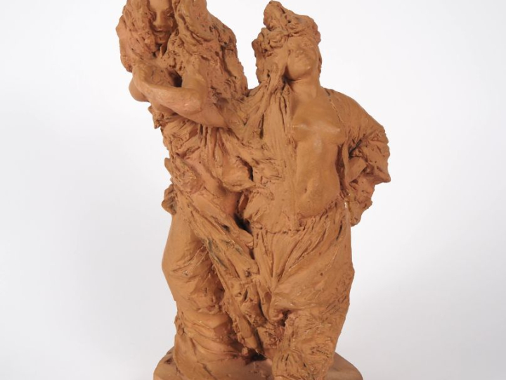 Théodore RIVIERE. (attribué à) "les pochardes" Groupe en platre patiné
