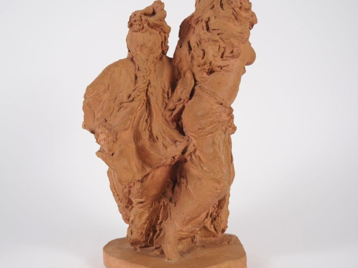 Théodore RIVIERE. (attribué à) "les pochardes" Groupe en platre patiné