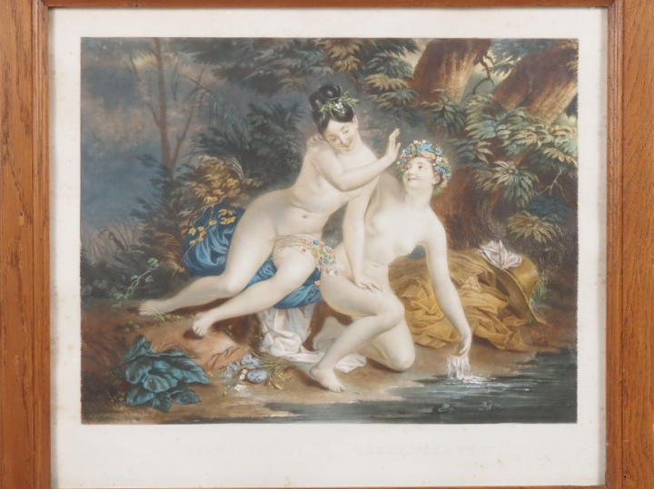 RIOULT (d'après). Paire de gravures en couleurs "tu ne l'auras pas" et