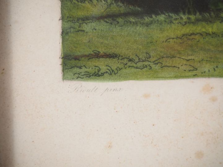 RIOULT (d'après). Paire de gravures en couleurs "tu ne l'auras pas" et