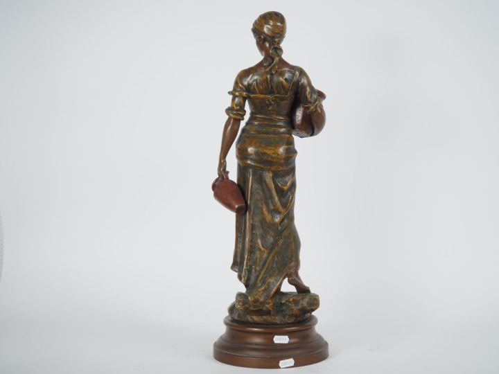 A. J. SCOTTE.  "retour de source" Sculpture en régule polychrome Signé
