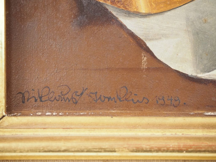 Nicklaus STOECKLIN.    "Nostrano" (Tessin 1949). Huile sur isorel.  Si