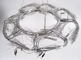 Vente aux enchères Plafonnier métallique en fer tressé. Tarsis Ilumination. Diam. 60 cm
