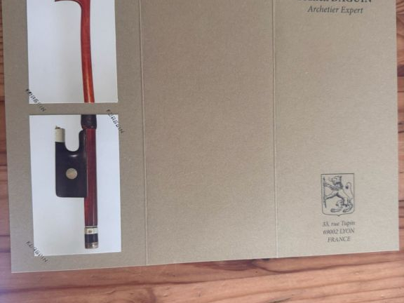 Archet de violon François Lotte monté maillechort, certificat de Franc
