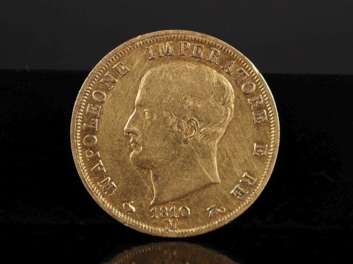 Pièce de 40 Lire or, Napoleone Imperatore, Italie, 1810-M. FRAIS ACHET