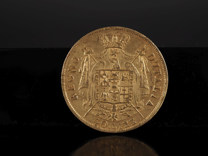 Pièce de 40 Lire or, Napoleone Imperatore, Italie, 1812-M.  FRAIS ACHE