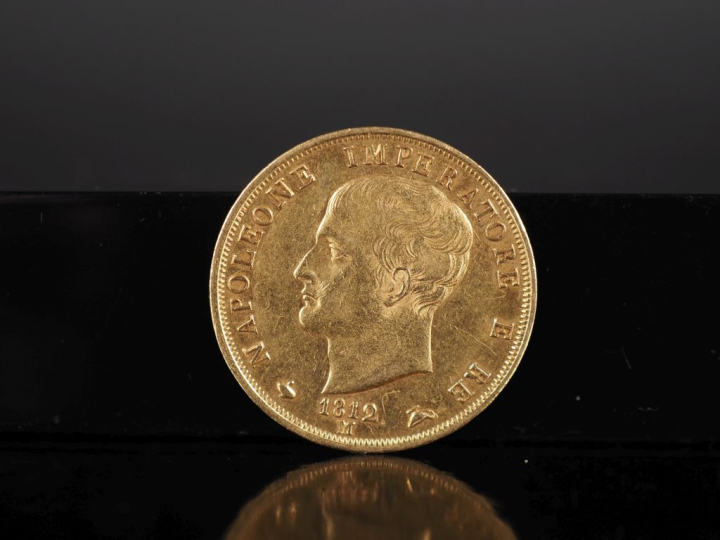 Pièce de 40 Lire or, Napoleone Imperatore, Italie, 1812-M. FRAIS ACHET