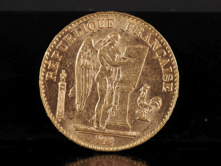 Pièce de 20 Francs or, République Française, 1897-A.  FRAIS ACHETEURS 