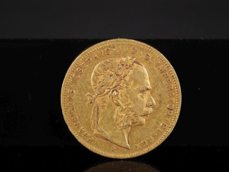 Vente aux enchères Pièce de 8 Florin/20 Francs or, François-Joseph I, 1878. FRAIS ACHETEU