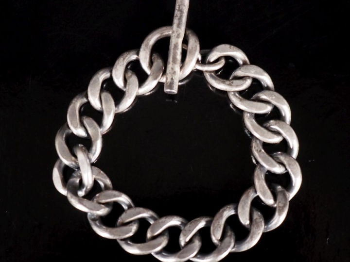 Bracelet souple en argent, maille gourmette.  Long. 20 cm Poids. 62,34