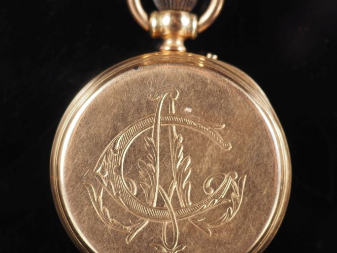 Montre de gousset Napoléon III en or jaune 750. Cadran à chiffres roma