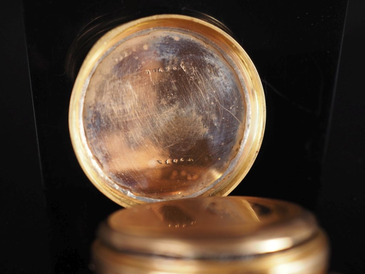Montre de gousset Napoléon III en or jaune 750. Cadran à chiffres roma