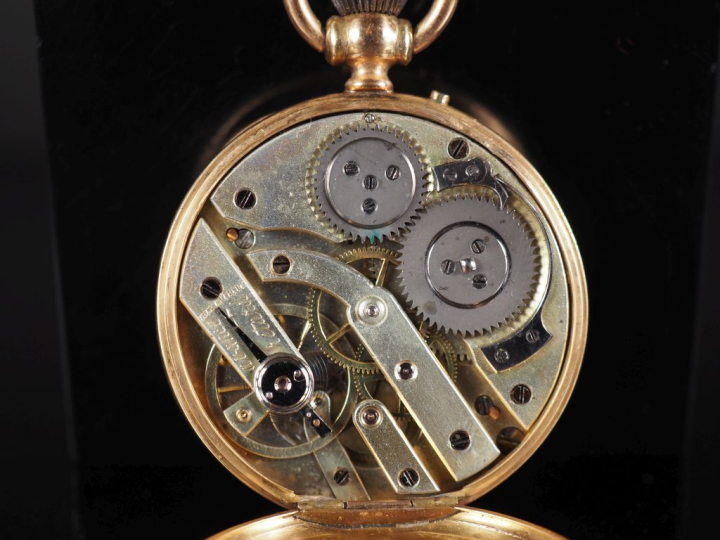 Montre de gousset Napoléon III en or jaune 750. Cadran à chiffres roma