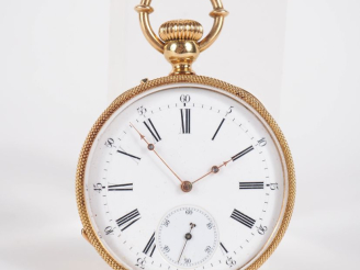 Vente aux enchères Montre de gousset Napoléon III en or jaune 750.  Cadran à chiffres rom