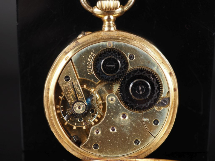 Henry CAPT, à Genève N°47801 Montre de gousset en or jaune 750.  Cadra