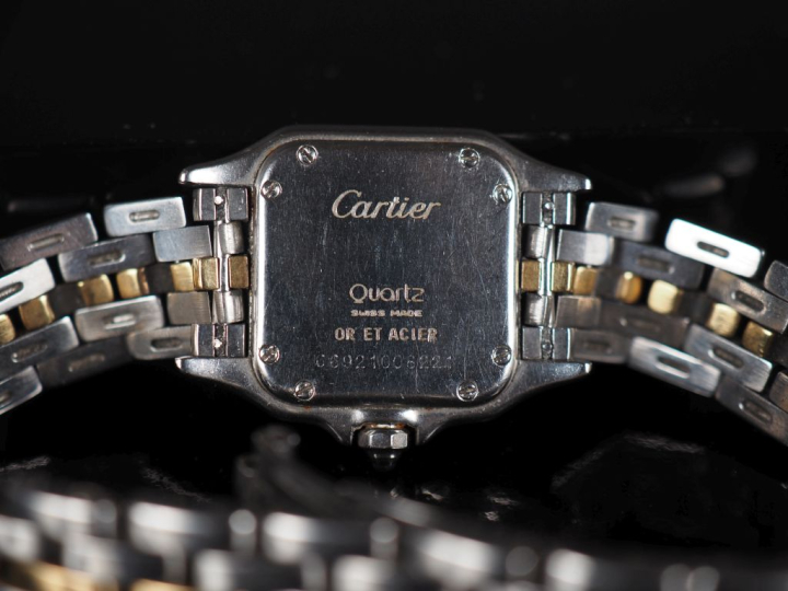 CARTIER Panthère Montre bracelet de dame en acier et or jaune 18k (750