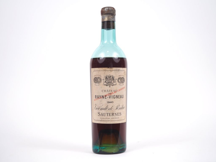 1 BOUTEILLE CHÂTEAU RAYNE VIGNEAU 1er CC SAUTERNES - 1940 - VIDANGE/CA