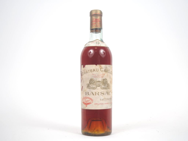 1 BOUTEILLE CHÂTEAU CAILLOU "CRÈME DE TÊTE" CC SAUTERNES - 1943 - LB/E