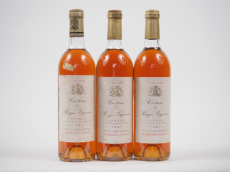 Vente aux enchères 3 BOUTEILLES CHÂTEAU RAYNE VIGNEAU 1er CC SAUTERNES - 1987 - BG/1 CAPS