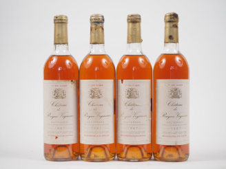 Vente aux enchères 4 BOUTEILLES CHÂTEAU RAYNE VIGNEAU 1er CC SAUTERNES - 1987 - HEP/CAPS 