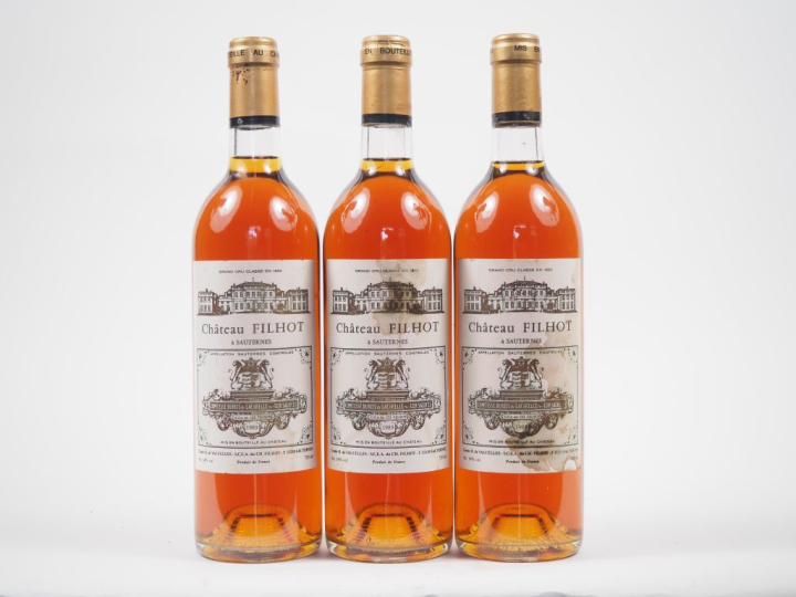 3 BOUTEILLES CHÂTEAU FILHOT 1er CC SAUTERNES - 1989