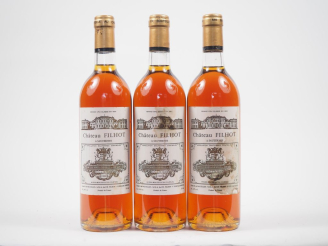 Vente aux enchères 3 BOUTEILLES CHÂTEAU FILHOT 1er CC SAUTERNES - 1989