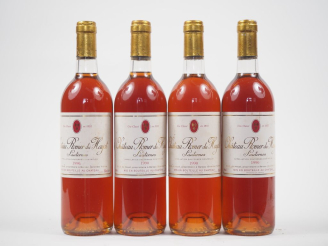 Vente aux enchères 4 BOUTEILLES CHÂTEAU ROMER DU HAYOT 1er CC SAUTERNES - 1990 - BG