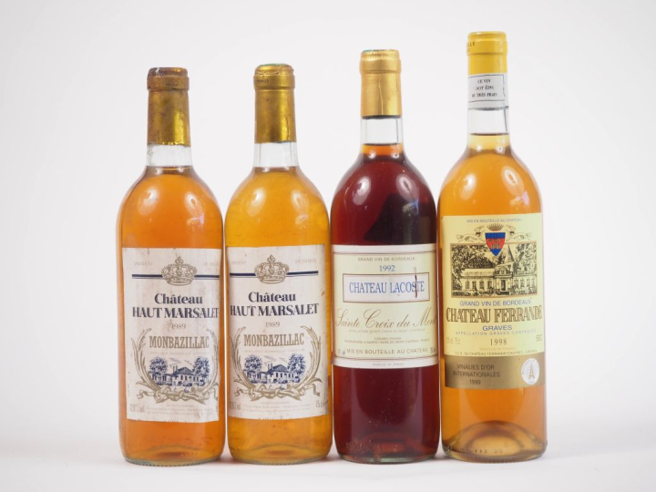 4 BOUTEILLES : 2 CHÂTEAU HAUT MARSALET MONBAZILLAC 1989 LB - 1 CHÂTEAU