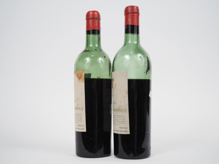 2 BOUTEILLES CHÂTEAU MOUTON D'ARMAILHAC PAUILLAC - 1938 - GRANDE VIDAN