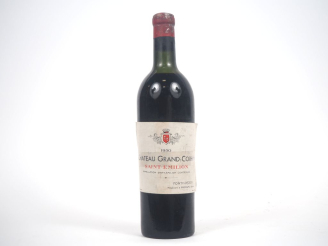 Vente aux enchères 1 BOUTEILLE CHÂTEAU GRAND CORBIN ST ÉMILION - 1950 - HEP/CAPSULE ABIMÉ