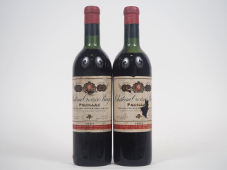 Vente aux enchères 2 BOUTEILLES CHÂTEAU CROIZET BAGES GCC PAUILLAC - 1953 - 1 LB/1 HEP/EA
