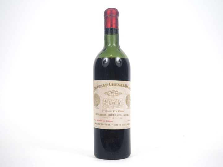 1 BOUTEILLE CHÂTEAU CHEVAL BLANC 1er GCC ST ÉMILION - 1954 - VIDANGE/E