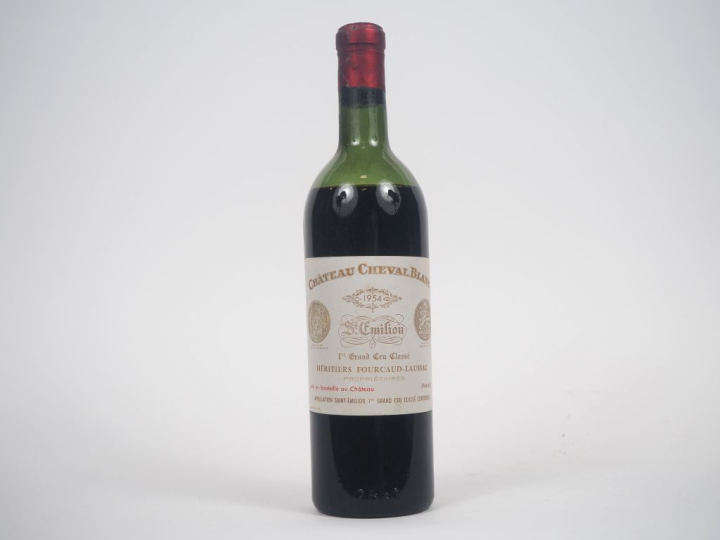 1 BOUTEILLE CHÂTEAU CHEVAL BLANC 1er GCC ST ÉMILION - 1954 - VIDANGE/C
