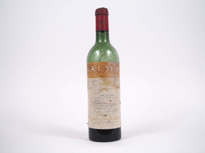 1 BOUTEILLE CHÂTEAU MOUTON ROTHSCHILD 1er GCC PAUILLAC - 1965 - TRÈS G