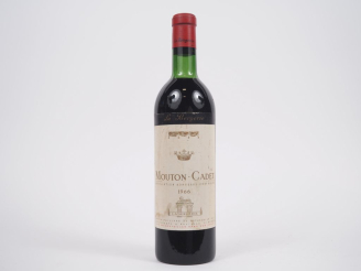 Vente aux enchères 1 BOUTEILLE MOUTON CADET BORDEAUX - 1966 - LB/CAPSULE ABIMÉE