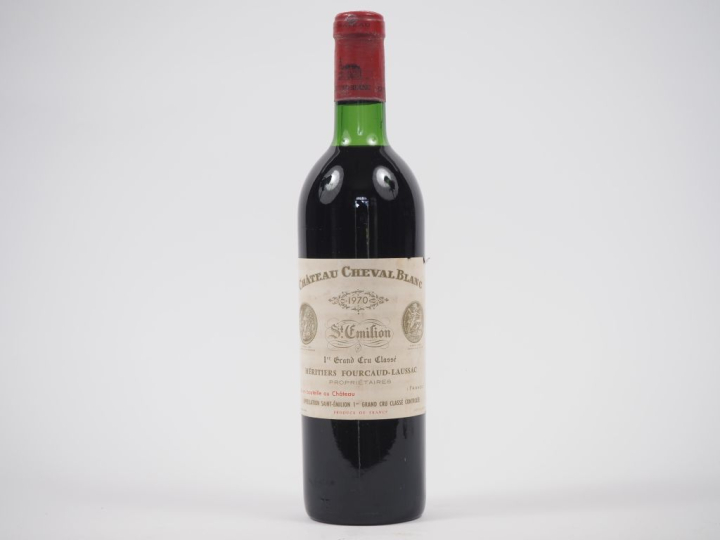 1 BOUTEILLE CHÂTEAU CHEVAL BLANC 1er GCC ST ÉMILION - 1970 - BG/ÉTIQUE