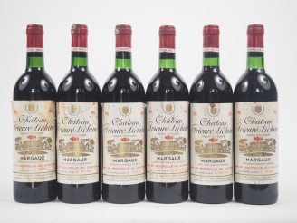 Vente aux enchères 6 BOUTEILLES CHÂTEAU PRIEURÉ LICHINE GCC MARGAUX - 1981 - BG/ET/CAPSUL