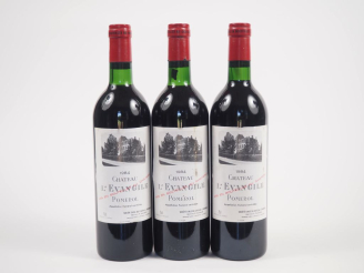 Vente aux enchères 3 BOUTEILLES CHÂTEAU L'ÉVANGILE POMEROL - 1984 - 2 BG