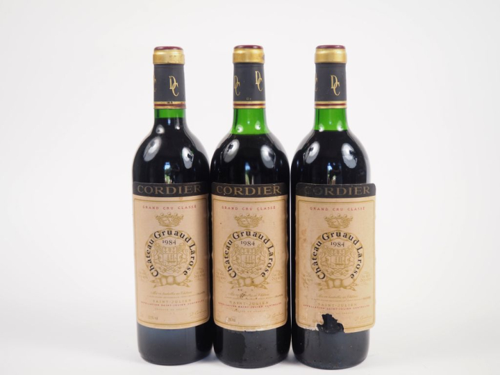 3 BOUTEILLE CHÂTEAU GRUAUD LAROSE GCC ST JULIEN - 1984 - 1 BG/1 LB/1EA