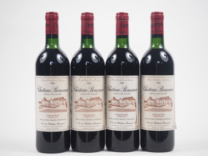 4 BOUTEILLES CHÂTEAU BOUSCAUT GCC GRAVES - 1985 - 4 LB