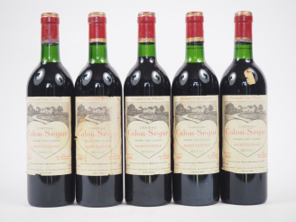 Vente aux enchères 5 BOUTEILLES CHÂTEAU CALON SÉGUR GCC ST ESTÈPHE - 1986 - BG/ELS/1 EF/2