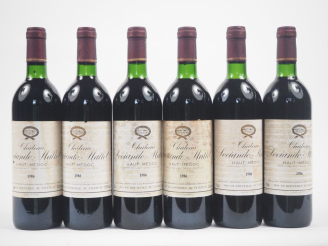 Vente aux enchères 6 BOUTEILLES CHÂTEAU SOCIANDO MALLET HAUT MÉDOC - 1986 - BG/ET 