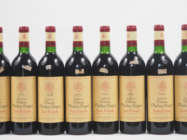 8 BOUTEILLES CHÂTEAU PHÉLAN SÉGUR ST ESTÈPHE - 1986