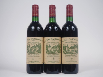 Vente aux enchères 3 BOUTEILLES CHÂTEAU CARBONNIEUX GCC GRAVES - 1987 - 1 BG-LB 