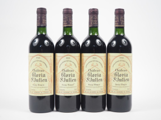 Vente aux enchères 4 BOUTEILLES CHÂTEAU GLORIA ST JULIEN - 1988 - BG 