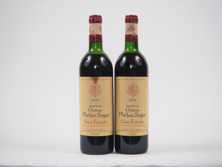 2 BOUTEILLES CHÂTEAU PHÉLAN SÉGUR ST ESTÈPHE - 1989 - HEP 