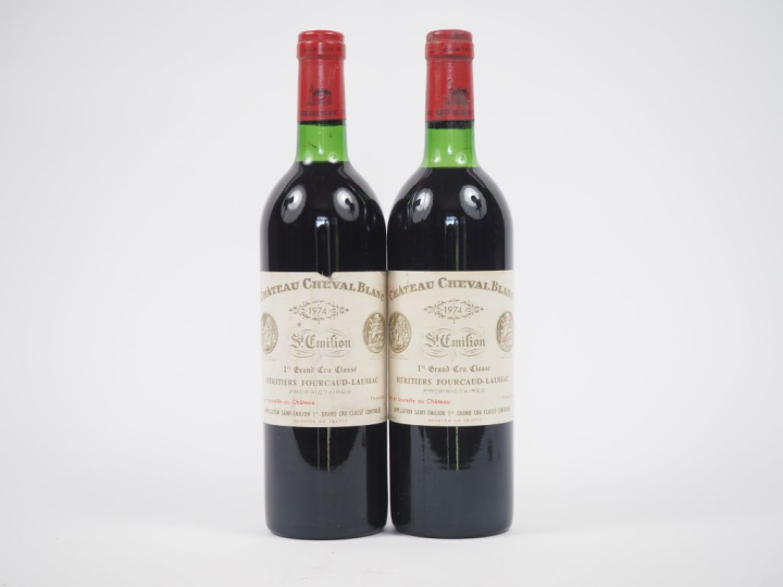 2 BOUTEILLE CHÂTEAU CHEVAL BLANC 1er GCC ST ÉMILION - 1974 - LB/1 ETLA