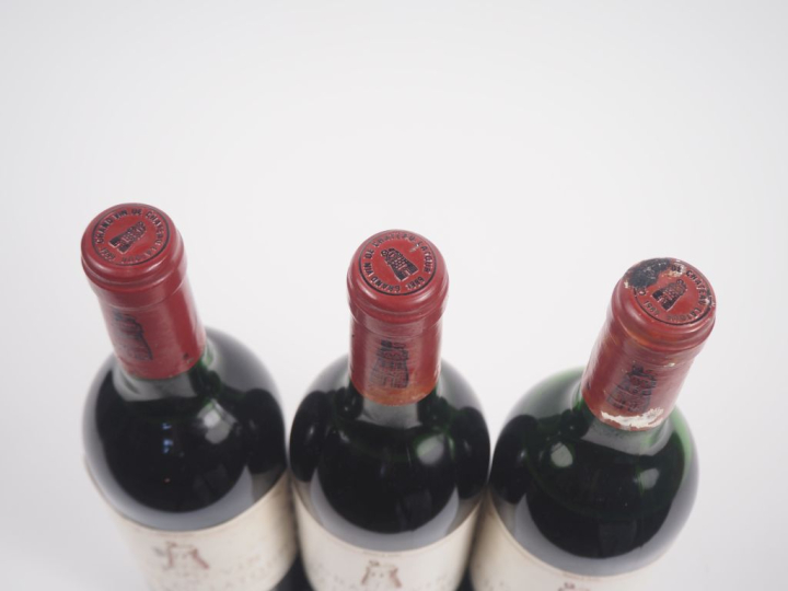 3 BOUTEILLES CHÂTEAU LATOUR 1er GCC PAUILLAC - 1989 - 1 LB/1 HEP/1 MEP