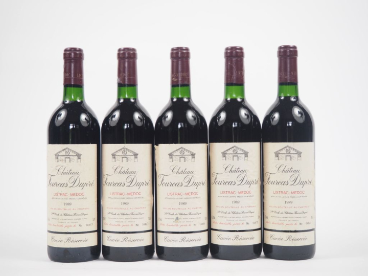 5 BOUTEILLES CHÂTEAU FOURCAS DUPRÉ LISTRAC MÉDOC - 1989 