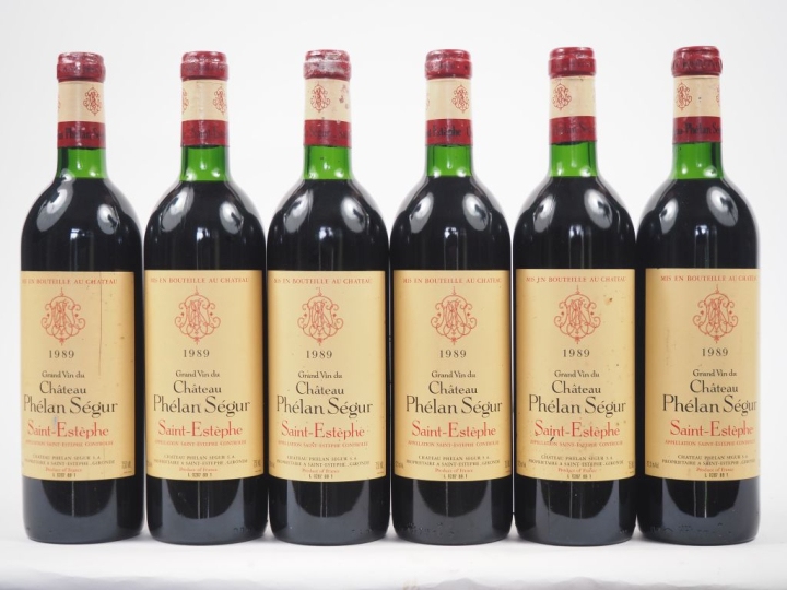 6 BOUTEILLES CHÂTEAU PHÉLAN SÉGUR ST ESTÈPHE - 1989 - LB